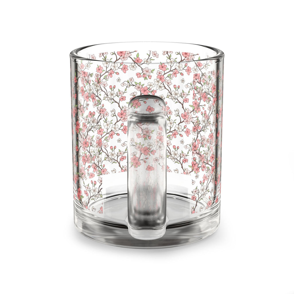 Cherry Blossom Glass Mug — 10oz Floral Tea & Coffee Cup