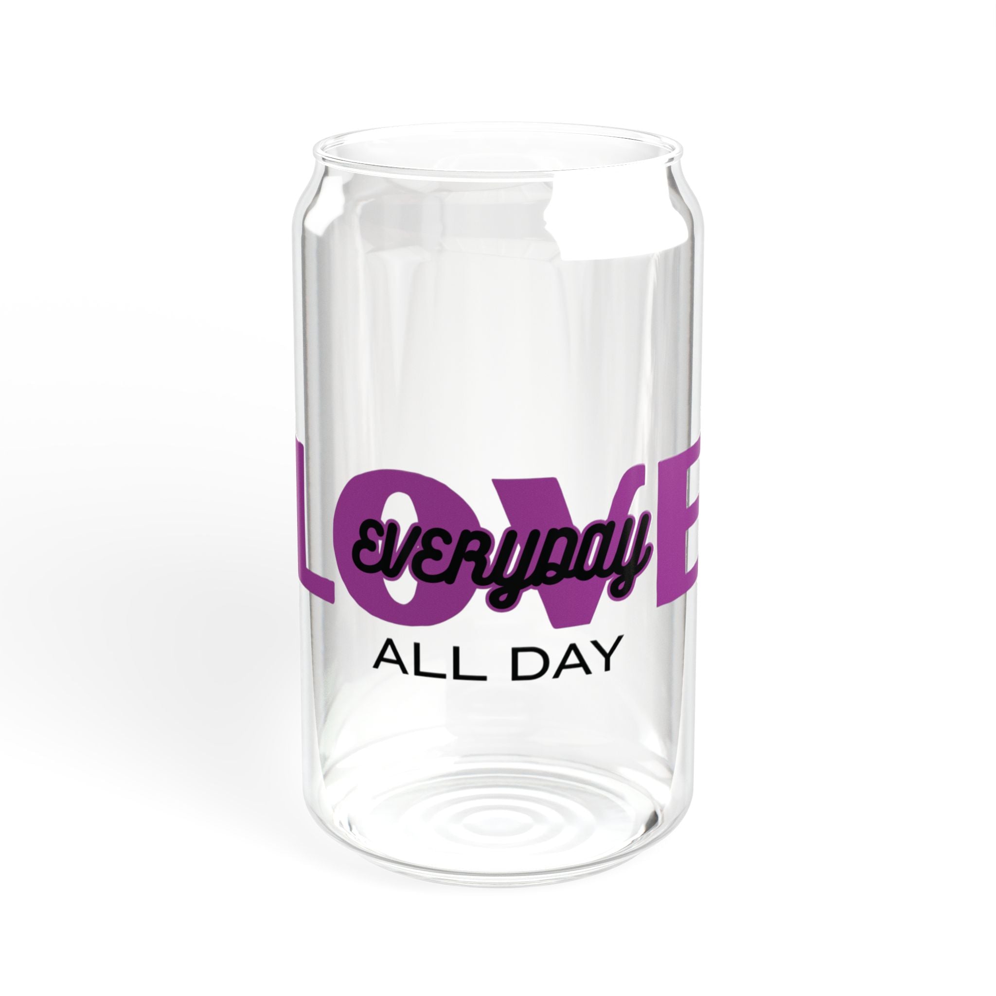 Love Everyday All Day Sipper Glass - 16oz Reusable Straw Tumbler