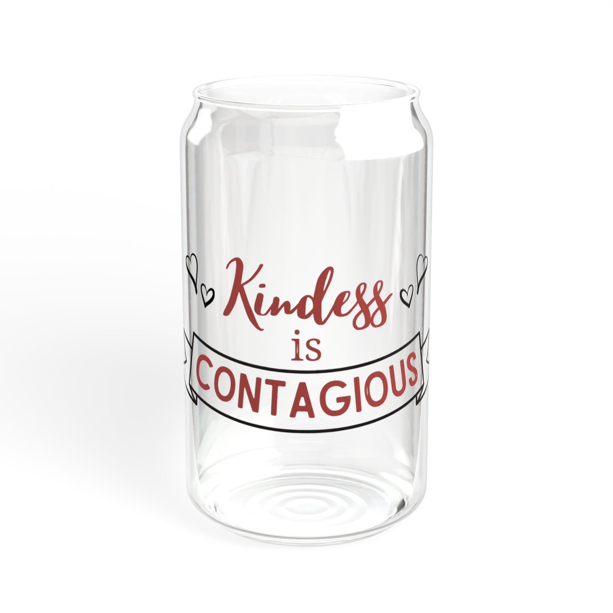 Kindness Is Contagious 16oz Glass Sipper with Bamboo Lid