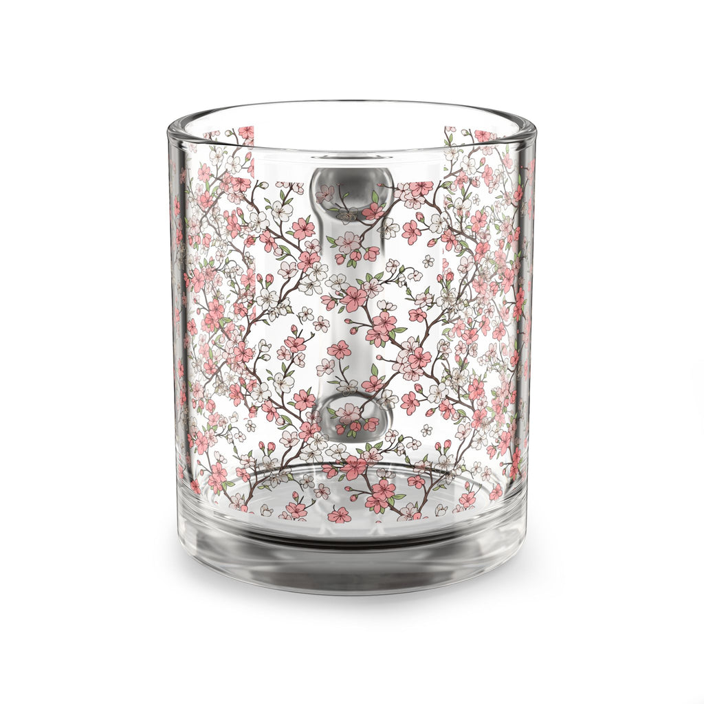 Cherry Blossom Glass Mug — 10oz Floral Tea & Coffee Cup