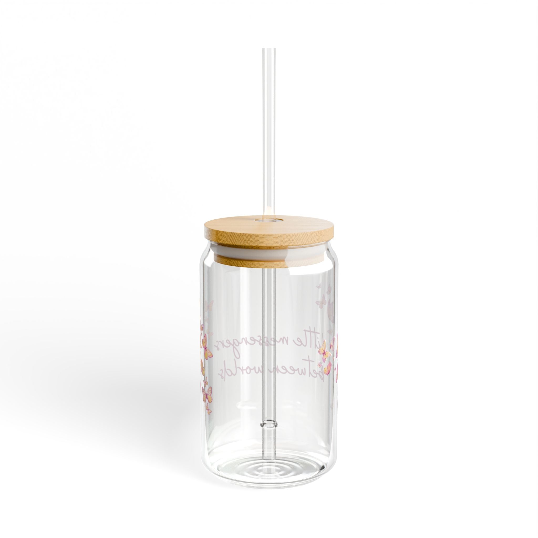 Butterfly Sipper Glass - 16oz 'Little Messengers Between Worlds' Straw Tumbler
