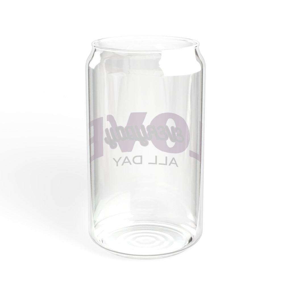 Love Everyday All Day Sipper Glass - 16oz Reusable Straw Tumbler