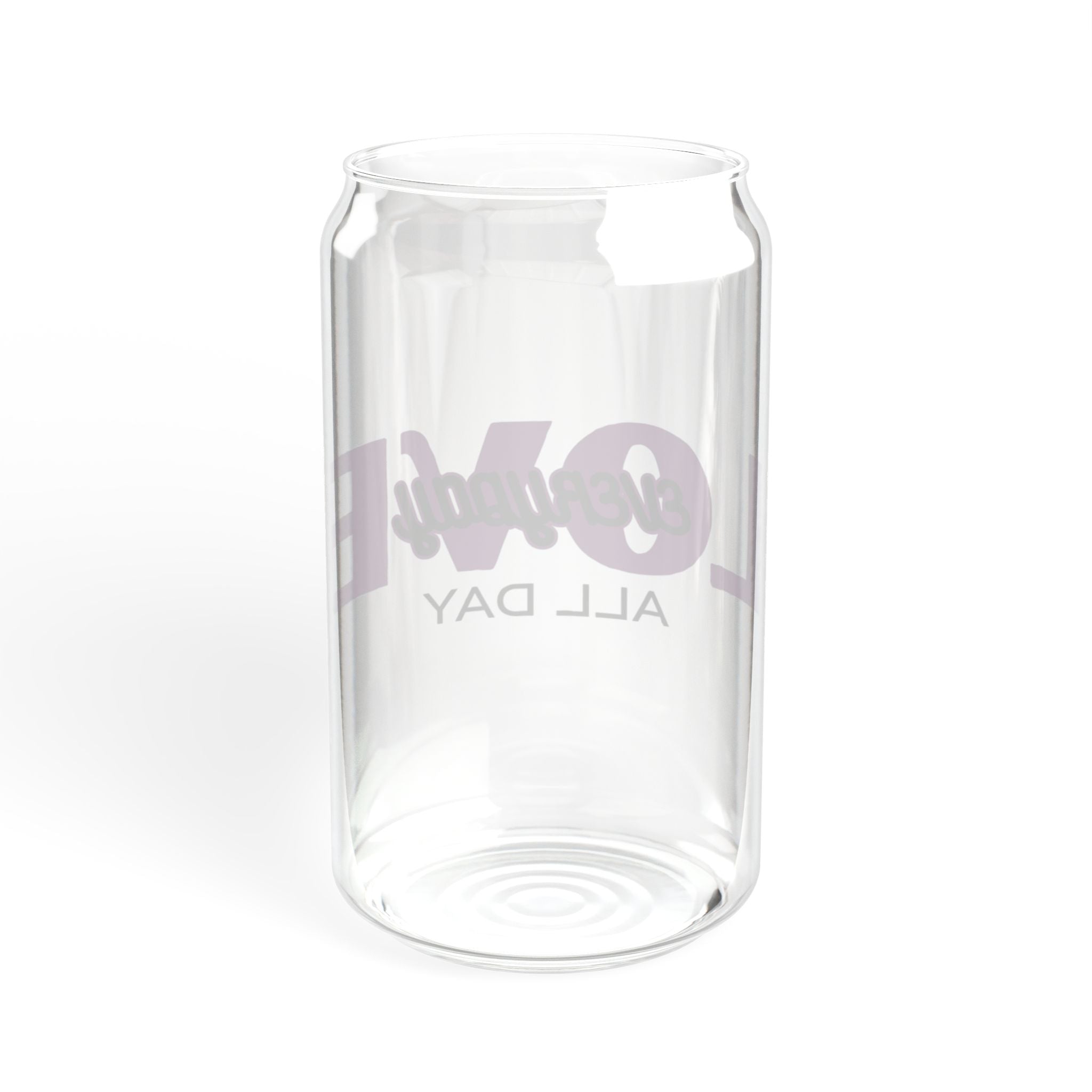 Love Everyday All Day Sipper Glass - 16oz Reusable Straw Tumbler