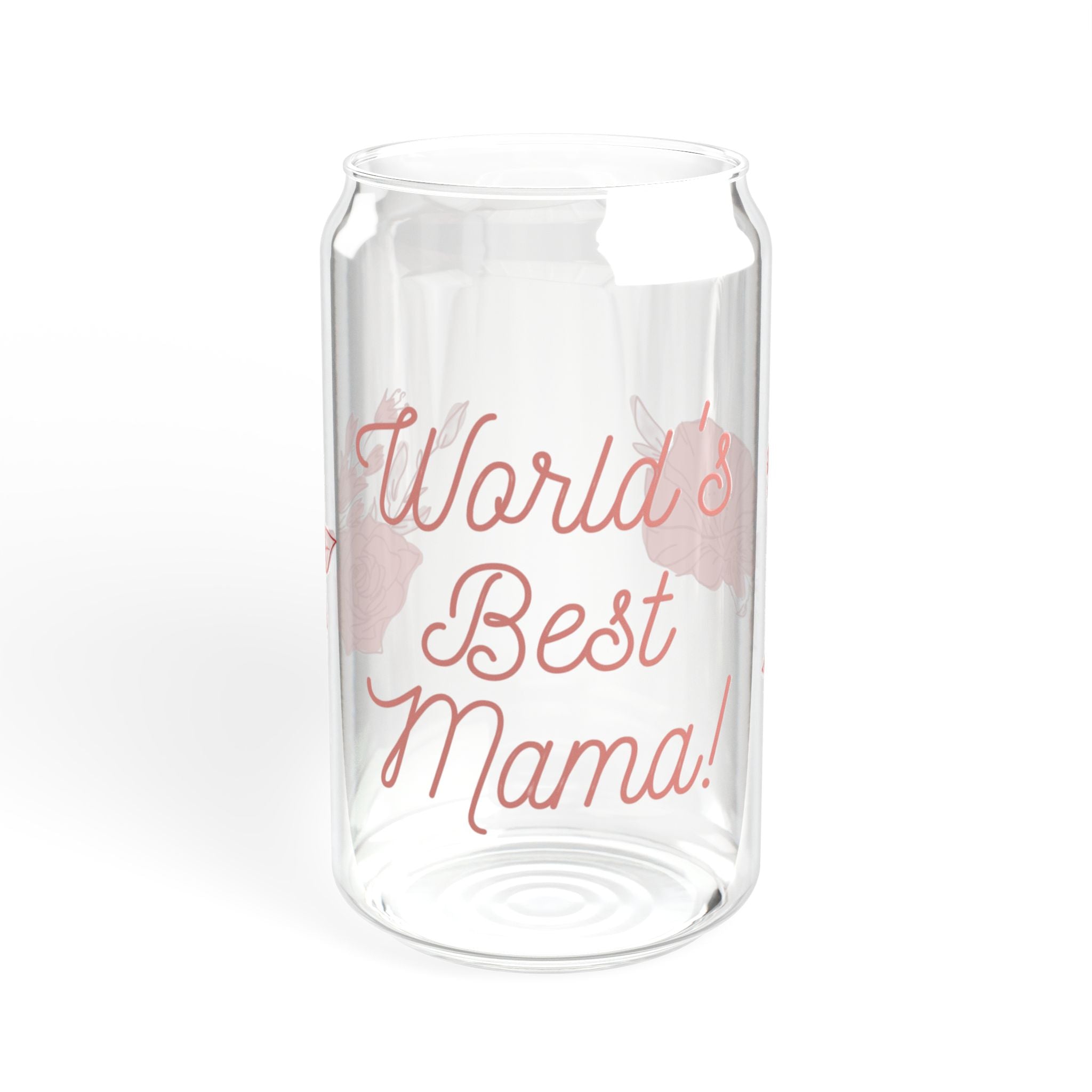Sipper Glass — "World's Best Mama" Floral 16oz Insulated Tumbler with Bamboo Lid