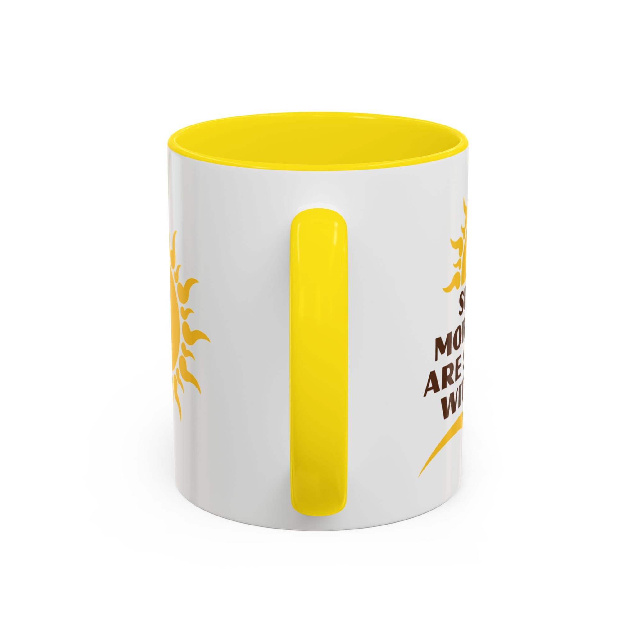 Sunshine Accent Coffee Mug — Yellow Sun Graphic Tea & Coffee Cup (11/15oz)
