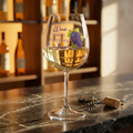 Wine Glass - "Wine Makes Everything Fine" 12oz Stemmed Glass with Grape Design