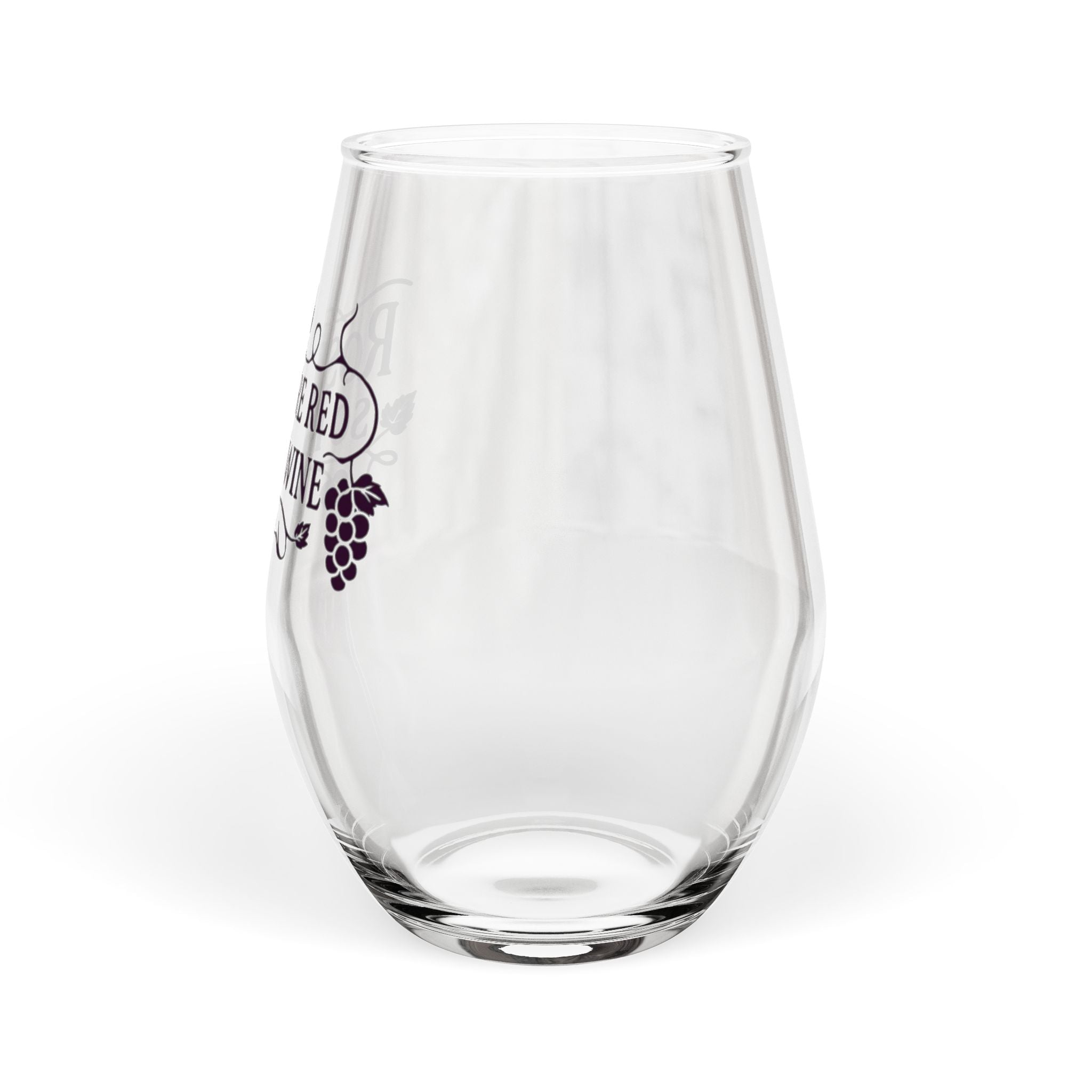Stemless Wine Glass - "Roses Are Red So Is My Wine" Engraved 11.75oz