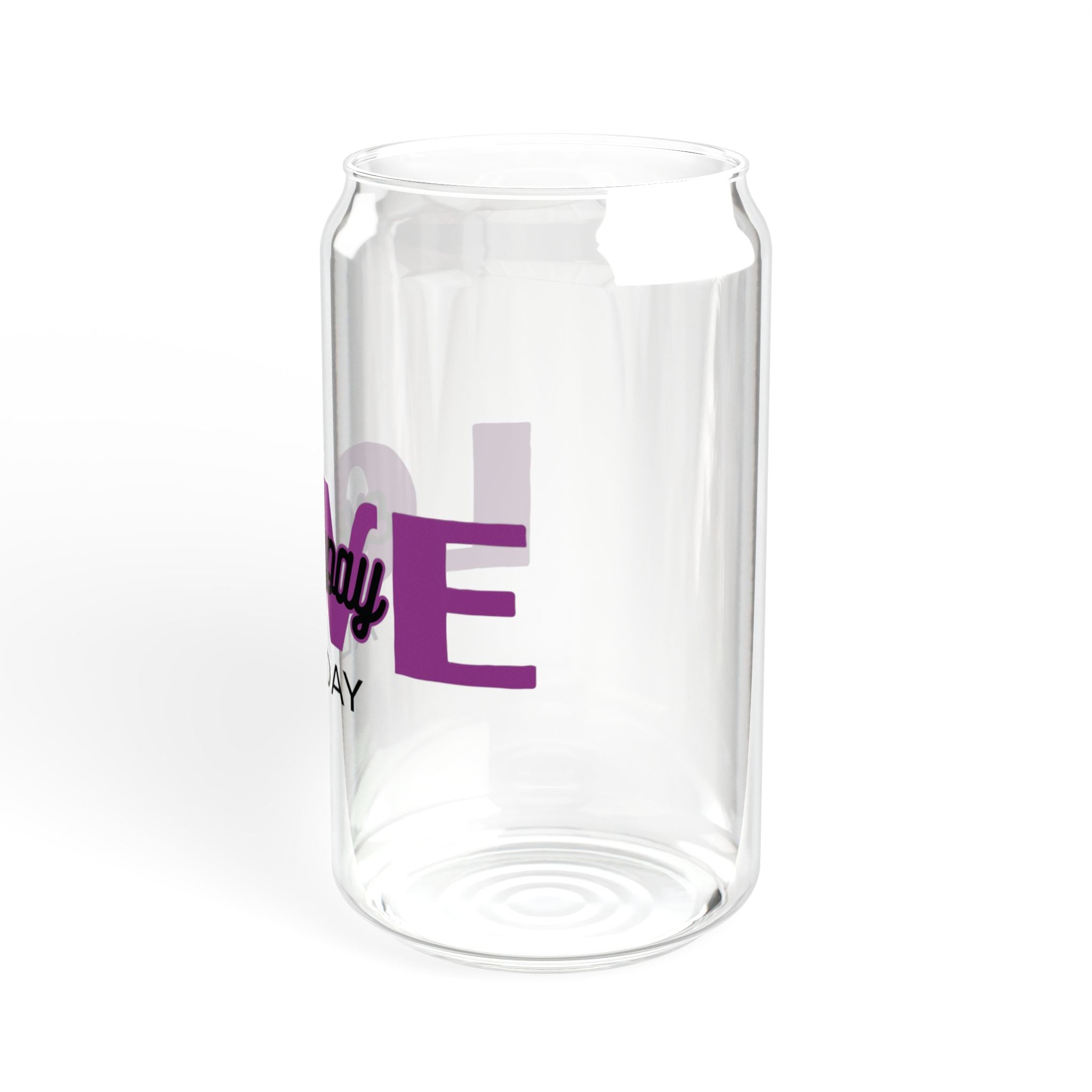 Love Everyday All Day Sipper Glass - 16oz Reusable Straw Tumbler