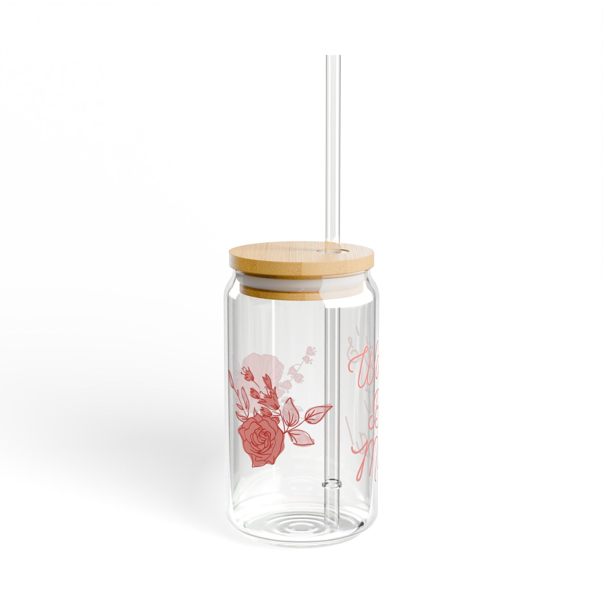 Sipper Glass — "World's Best Mama" Floral 16oz Insulated Tumbler with Bamboo Lid
