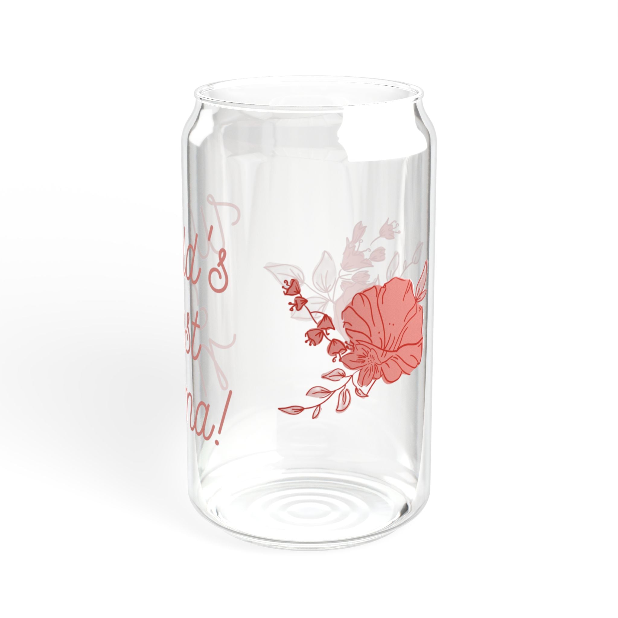 Sipper Glass — "World's Best Mama" Floral 16oz Insulated Tumbler with Bamboo Lid