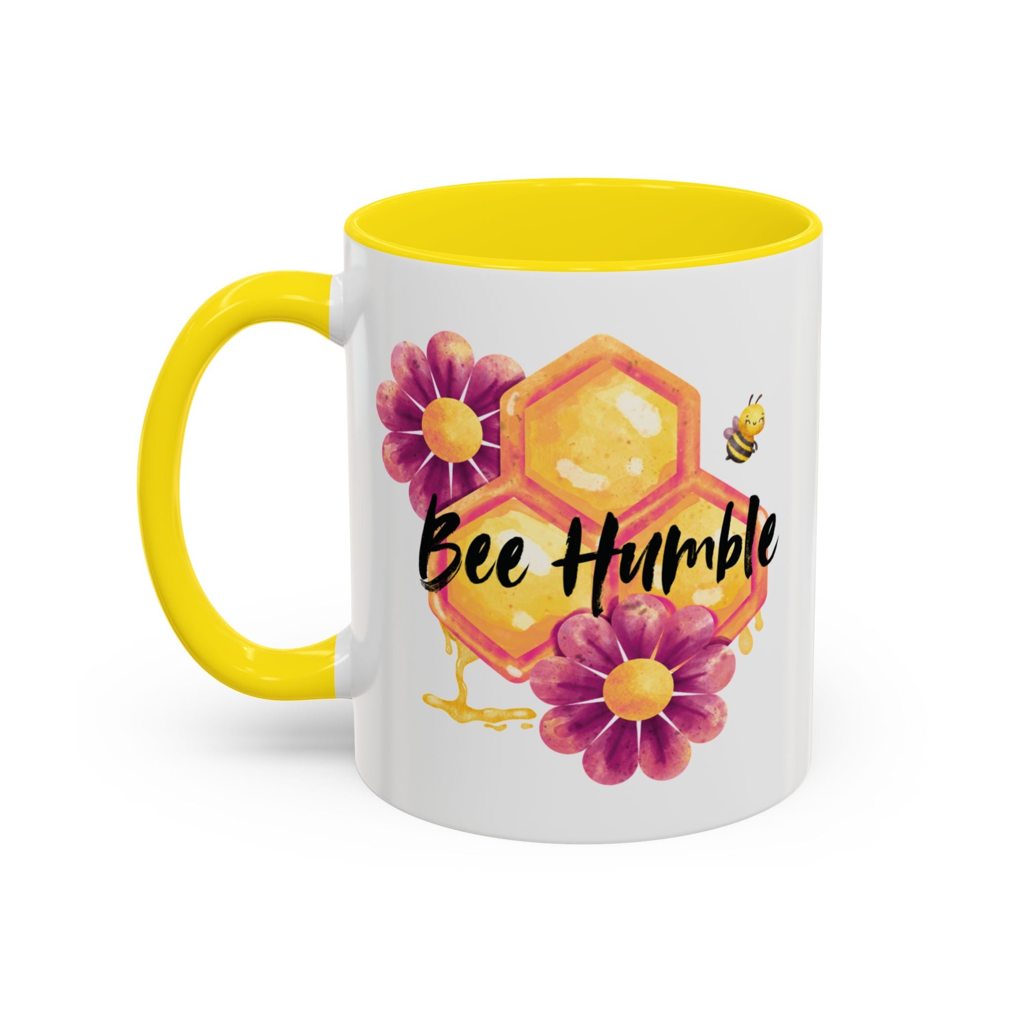 Bee Humble Accent Coffee Mug — Floral Honeycomb 11/15oz